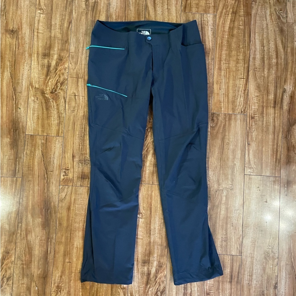 THE NORTH FACE Women’s Gray Teal Nylon Outdoor Zipper Pants Size 6 Short Ankle